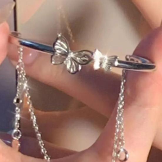 Half Chain Splicing Adjustable Elegant Fairy Color Hollow Butterflies Ladies Bracelet