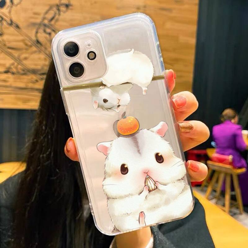 Чехол для телефона Cute Hamsters для iPhone 11 12 13 mini pro XS MAX 8 7 6 6S Plus X 5S SE 2020 XR прозрачный чехол