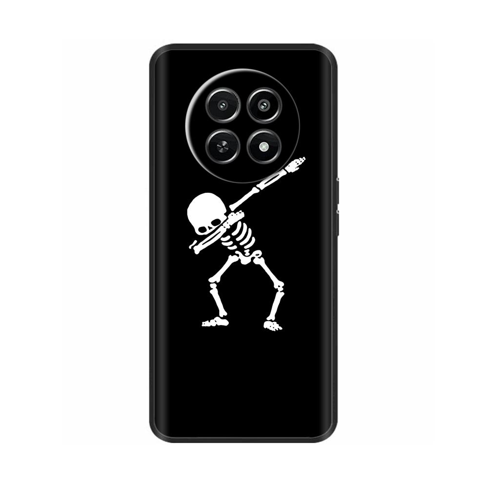 Для Realme 12 5G 12X Чехол для телефона Цветочный принт Мягкий черный ТПУ Fundas Для Realme12 12 X Защитный бампер Para Coque Etui Capas
