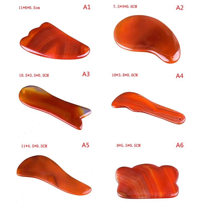 Red Onyx Scraper Guasha Jade Massager For Face Natural Gouache Stone Gua Sha Scraper Facial Massage Tool Face Scraper