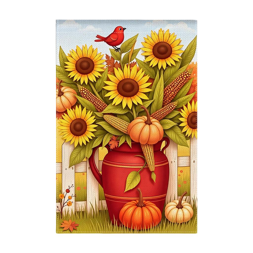 Durable Thanksgiving Fall Garden Flag Outdoor Yard Decoration Thanksgiving Banners for Autumn Party Home Decor