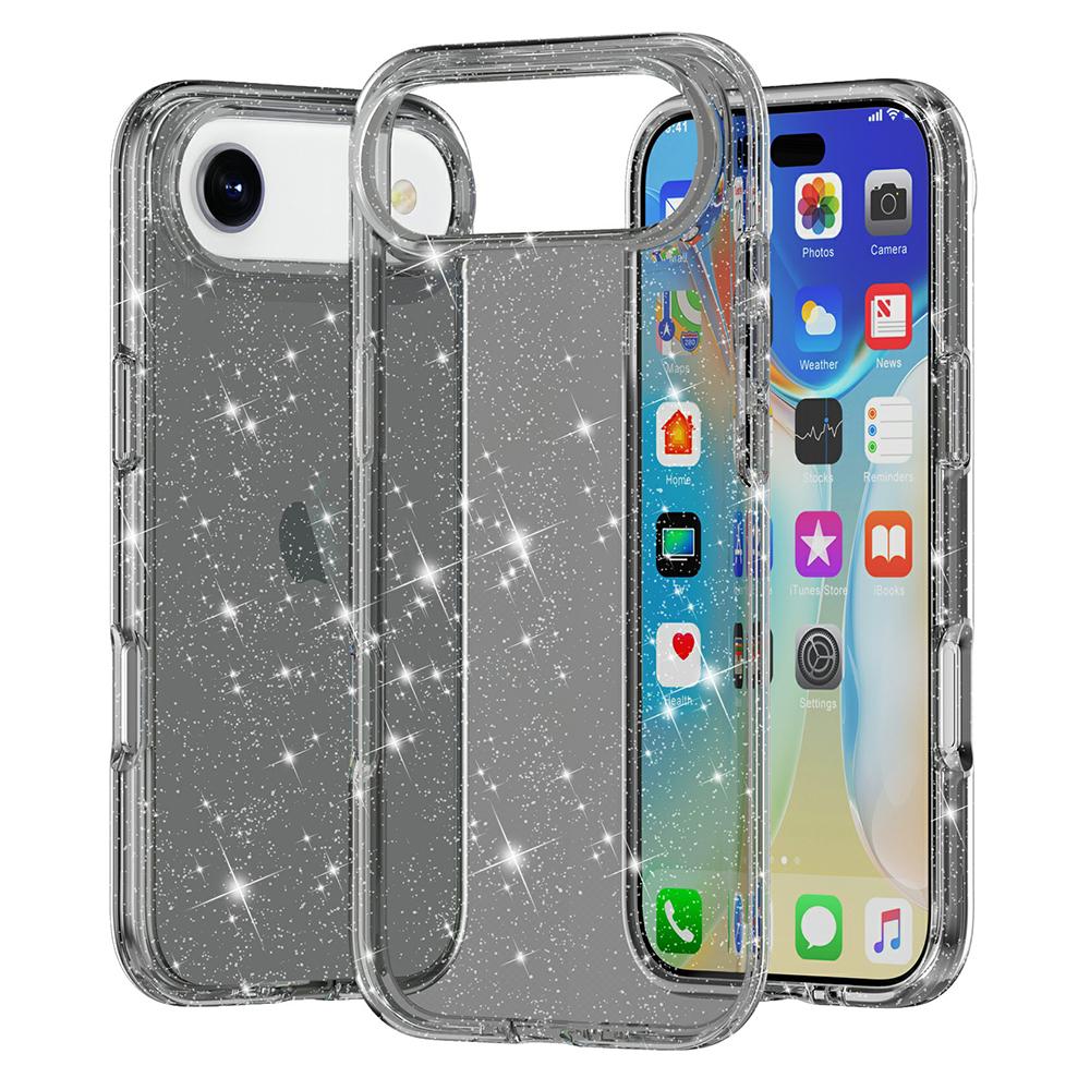 For iPhone 17 Air Case Sparkly Powder Glitter Shiny Soft TPU+Hard PC Back Cover