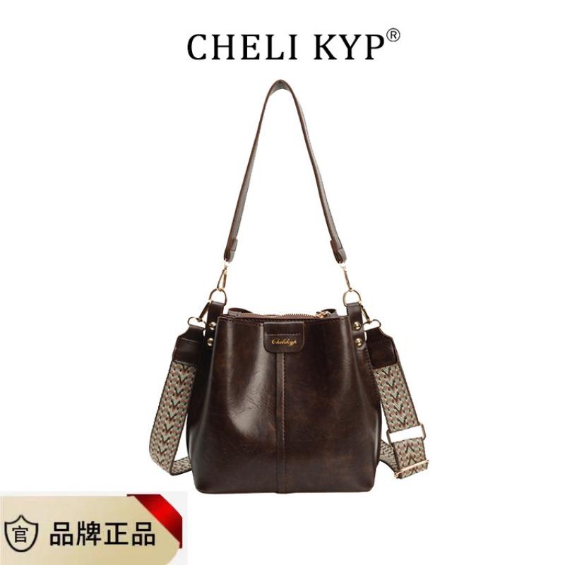 Сегодняшние популярные сумки, сумки-ведра, новые женские плечевые сумки высокого класса, осенне-зимние ретро широкие плечевые ремни, сумки через плечо.