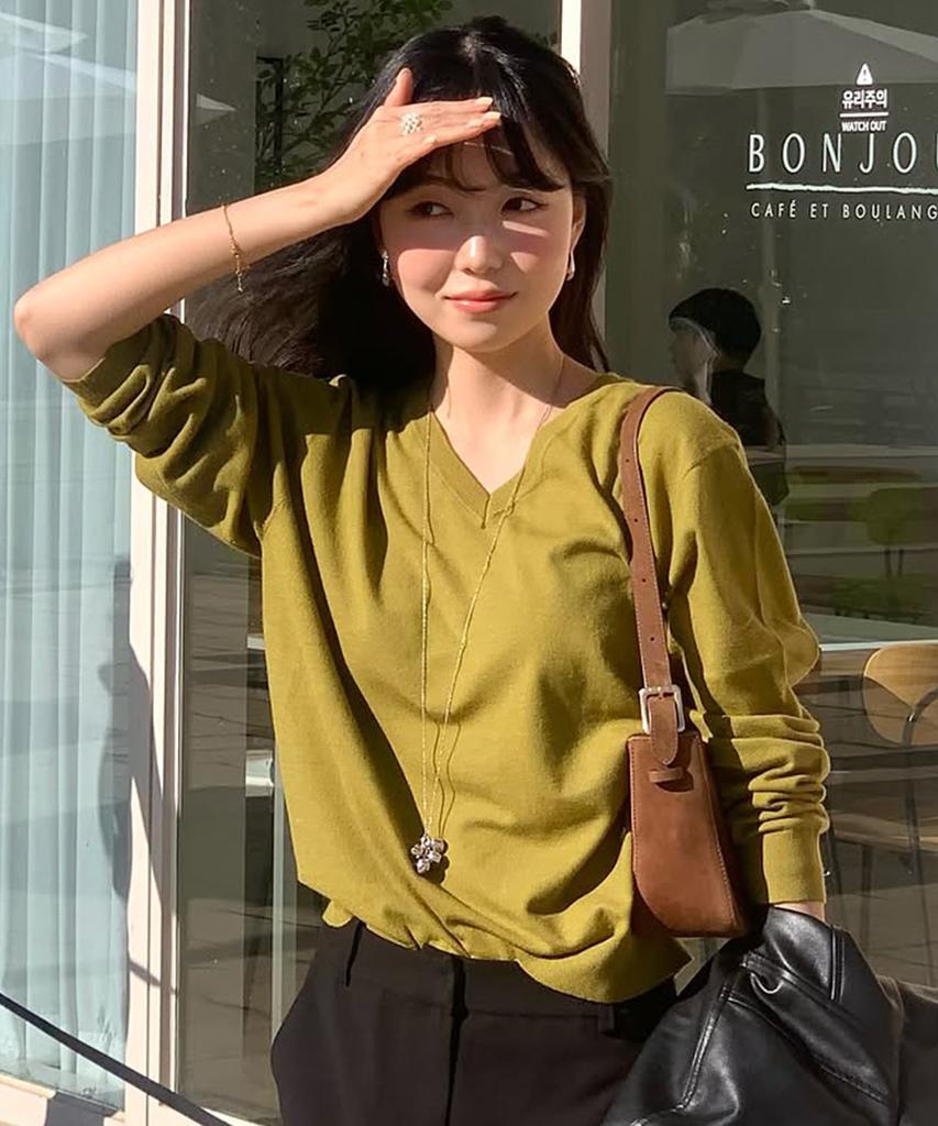 MIND BRIDGE WOMEN [On][W] Essential V-Neck Regular Fit Knit - 6 Colors