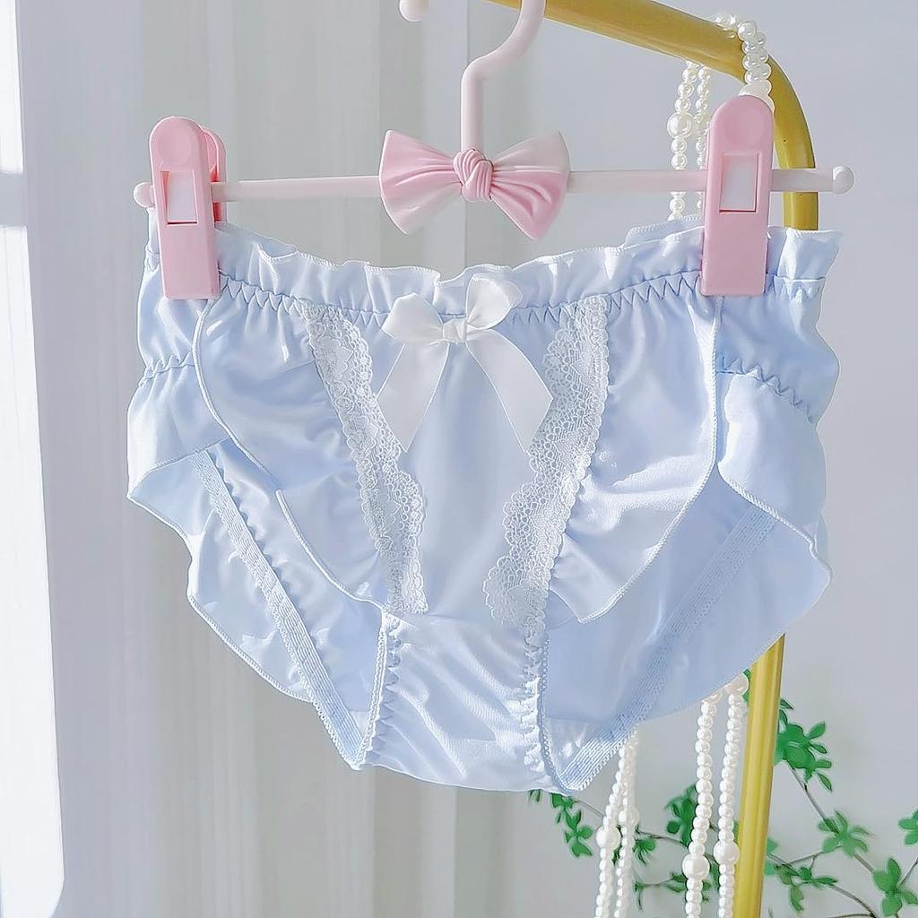 Cute High School Student Preppy Panties with Elegant Girly Underwear [EasyTalk] Bowknot, Lace, Style, Seamless, Skin-Friendly Panties, Fluffy,
