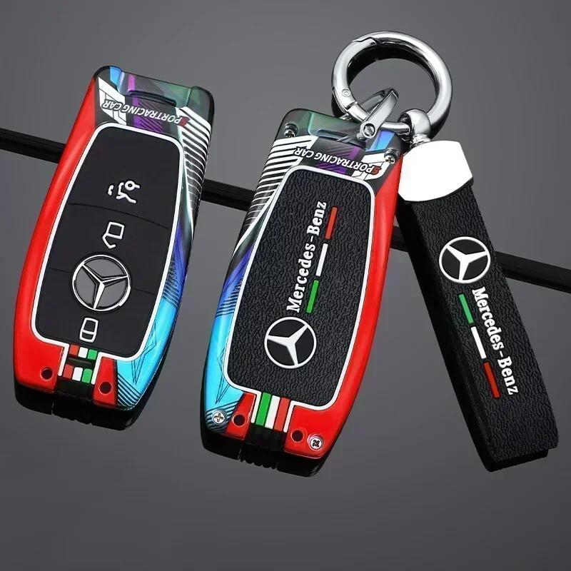 ESU5 Car Racing Style Design Key Case Cover Shell For Mercedes Benz A C E G Class GLC CLE CLA W177 W205 W213 W222 X167 E200 E300 AMG
