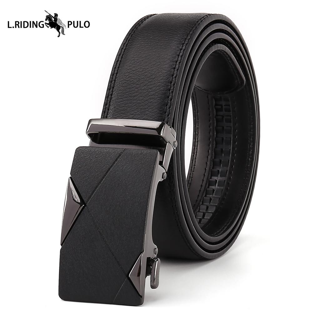 Business Alloy Automatic Buckle Fashion Men's Genuine Leather Belt High-end Simple Belt