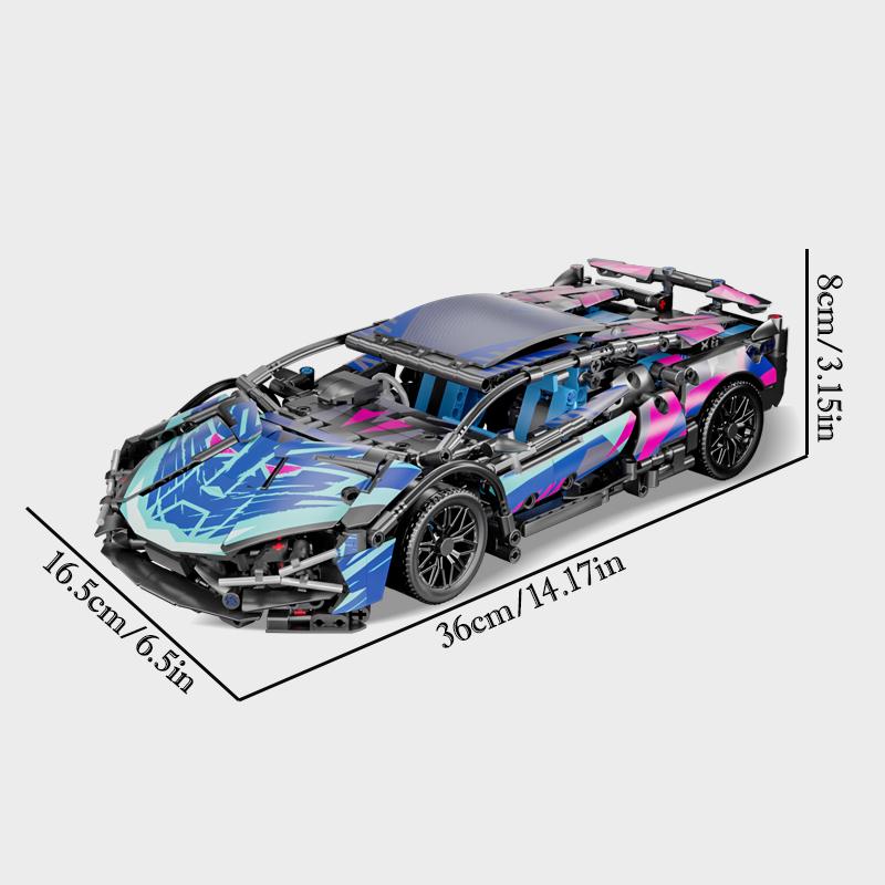 Набор строительных блоков RSR Racing Car из 1700 деталей, Техническая модель спортивного автомобиля, Игрушка, Подарок для коллекционеров DIY для взрослых/подростков/детей/мальчиков/девочек