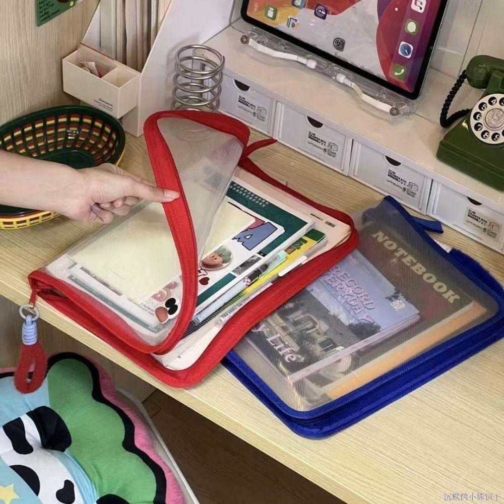 Прозрачная сумка-органайзер для хранения, полипропиленовые пакеты для файлов, милый держатель для канцелярских товаров