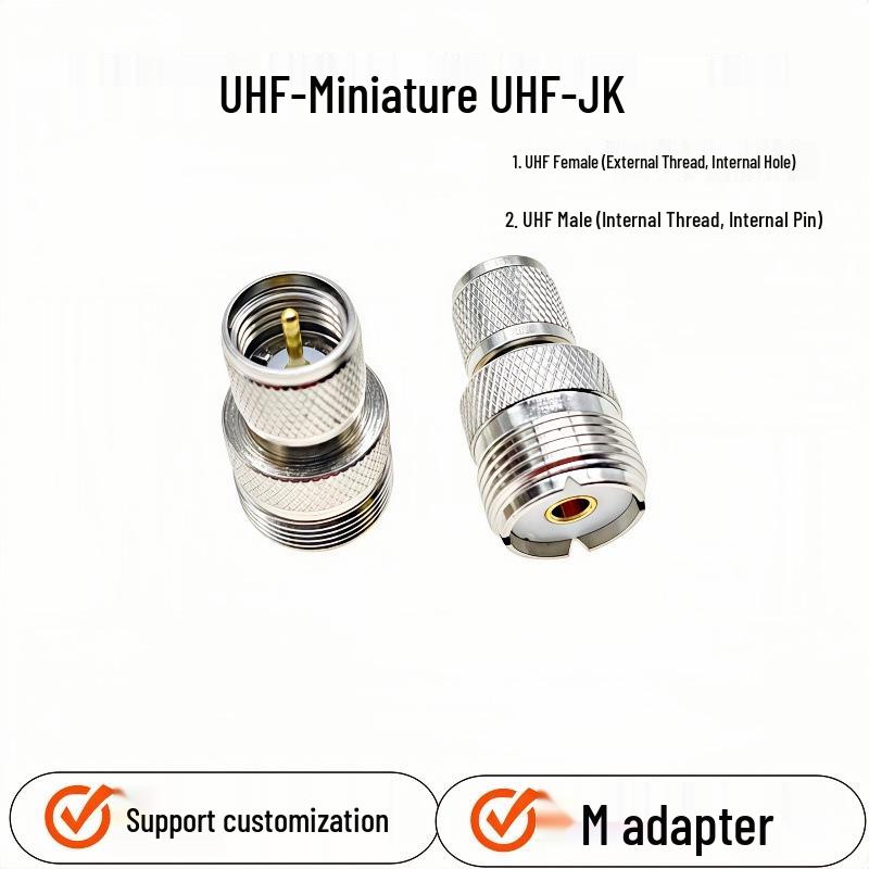 ВЧ (UHF) female на Мини-ВЧ (Mini UHF) male Четырехдырочный Радиочастотный Коаксиальный Разъем