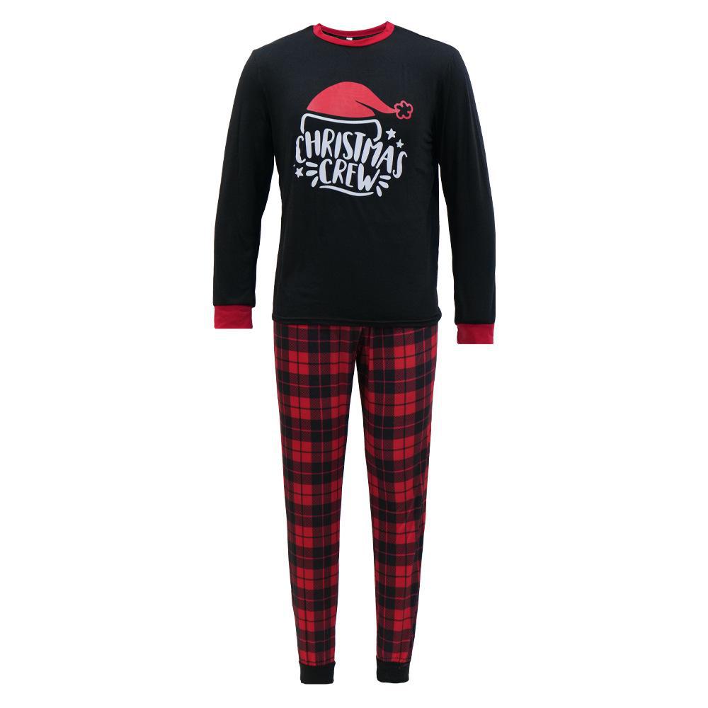 Семейный рождественский пижамный комплект из хлопка в клетку: Наряды для родителей и детей на троих или четверых
