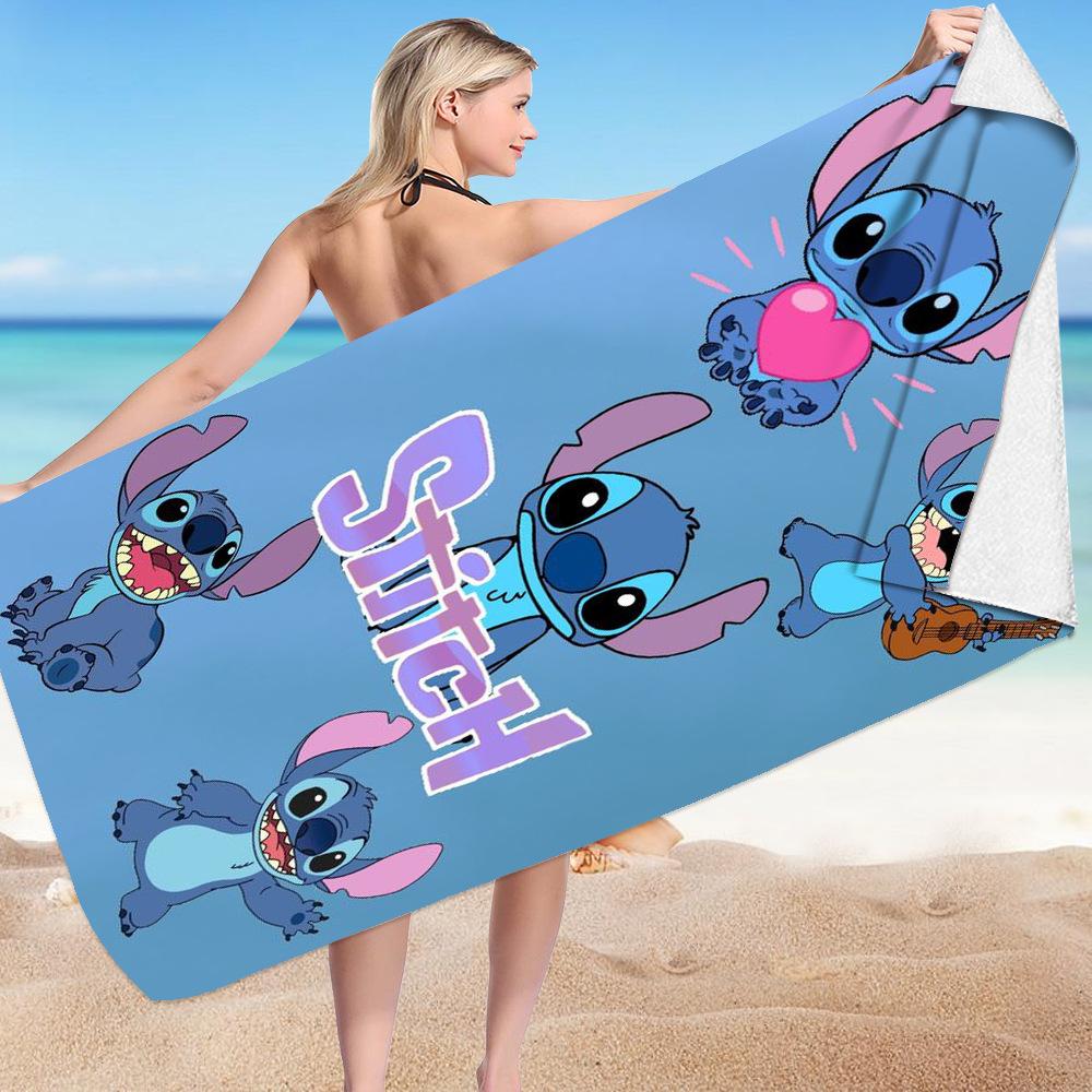 Stitch Zai Animation Beach Towel Microfiber Double-Sided Fleece Beach Towel Bath Towel Variety Square Towel Beach Towel