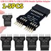 USB 3.0 19PIN на USB 2.0 9PIN Разветвитель-адаптер Устойчивый к износу Адаптер преобразования для измерения скорости вентилятора системы водяного охлаждения
