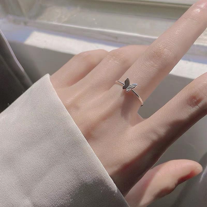 Korean Version Plain Ring Irregular 925 Sterling Silver Versatile Ring Women's Niche Ins Style Design Non-fading Combination Ring