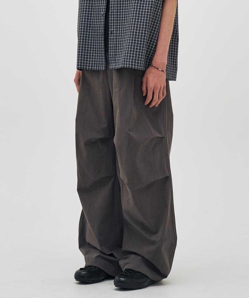 BASEMOMENT Cn Wide Parachute Pants Charcoal