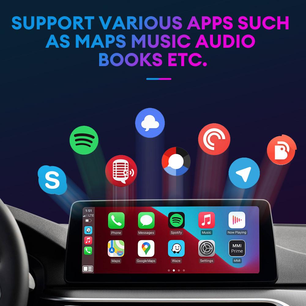 Kebidumei 2 In 1 Box Wireless CarPlay Android Auto Wireless Adapter For Mazda Toyota Mercedes Peugeot Volvo Support Netflix