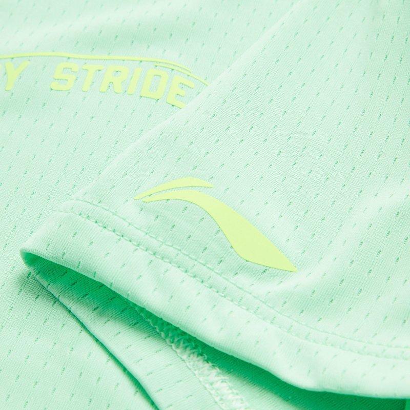 Li-Ning Удобная Повседневная Дышащая Простая Футболка с Коротким Рукавом Женские Топы Крутой Зеленый ATSU570-4