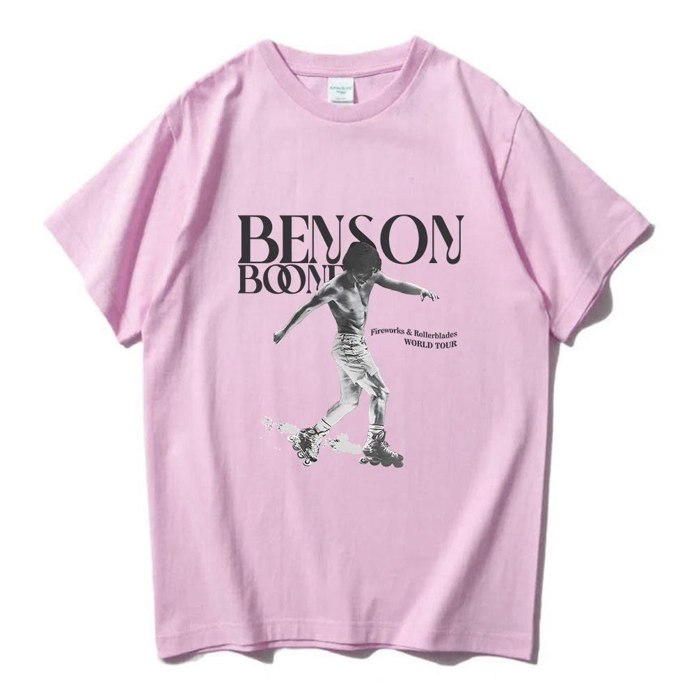 Футболки с изображением певца Бенсона Буна из тура 2024 года, футболки с изображением альбома Fireworks and Rollerblades, летние хлопковые футболки с коротким рукавом для мужчин