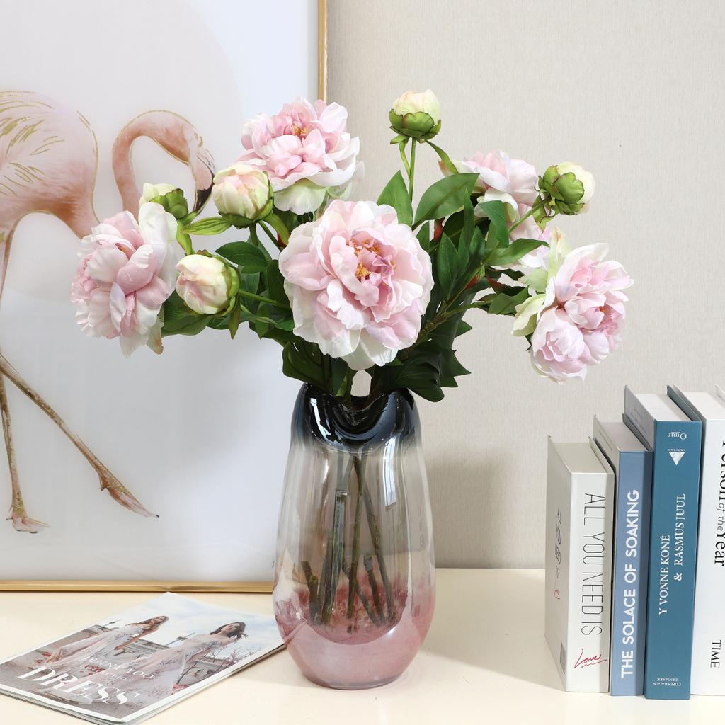 2 Головы Феникс Пион Цветок Имитация Новогоднего Украшения Дома Гостиной Части Искусственный Цветок Оптовая Продажа