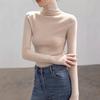 A spring, autumn and winter heap-neck knitted sweater, a new slim-fitting and thin temperament turtleneck bottoming shirt