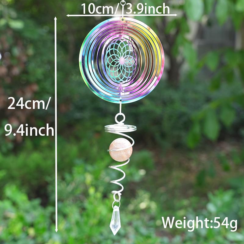 Angel Aura Rotating Crystal Stone Suncatcher Pendant Faceted Prism Rainbow Maker Window Hanging Decor