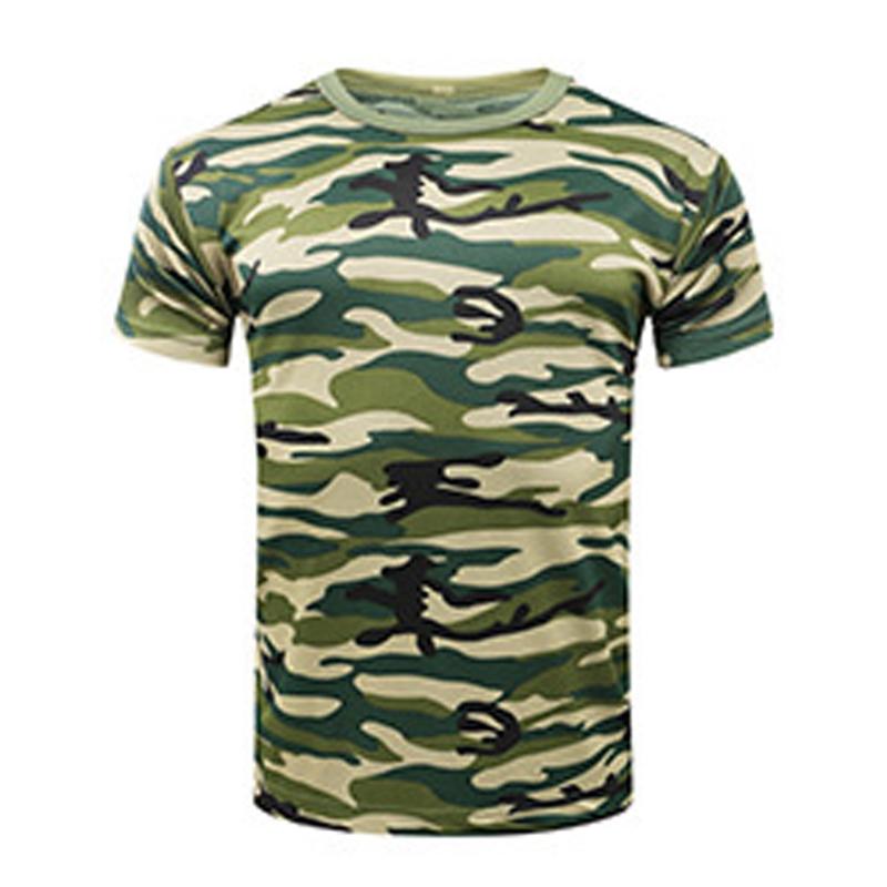 Camouflage T-shirt Camouflage Fishing Clothing Outdoor Sports T-shirts Breathable Comfortable Polyester Fiber Short Sleeve