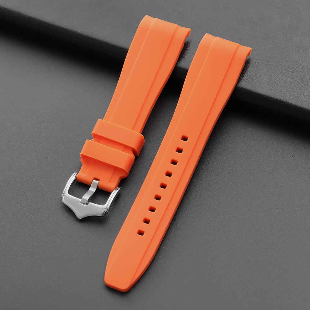 20мм22мм для Rolex Резиновый ремешок для Swatch Универсальный Мужской Женский Изогнутый конец Силиконовый ремешок для часов Citizen Sport Водонепроницаемый ремень