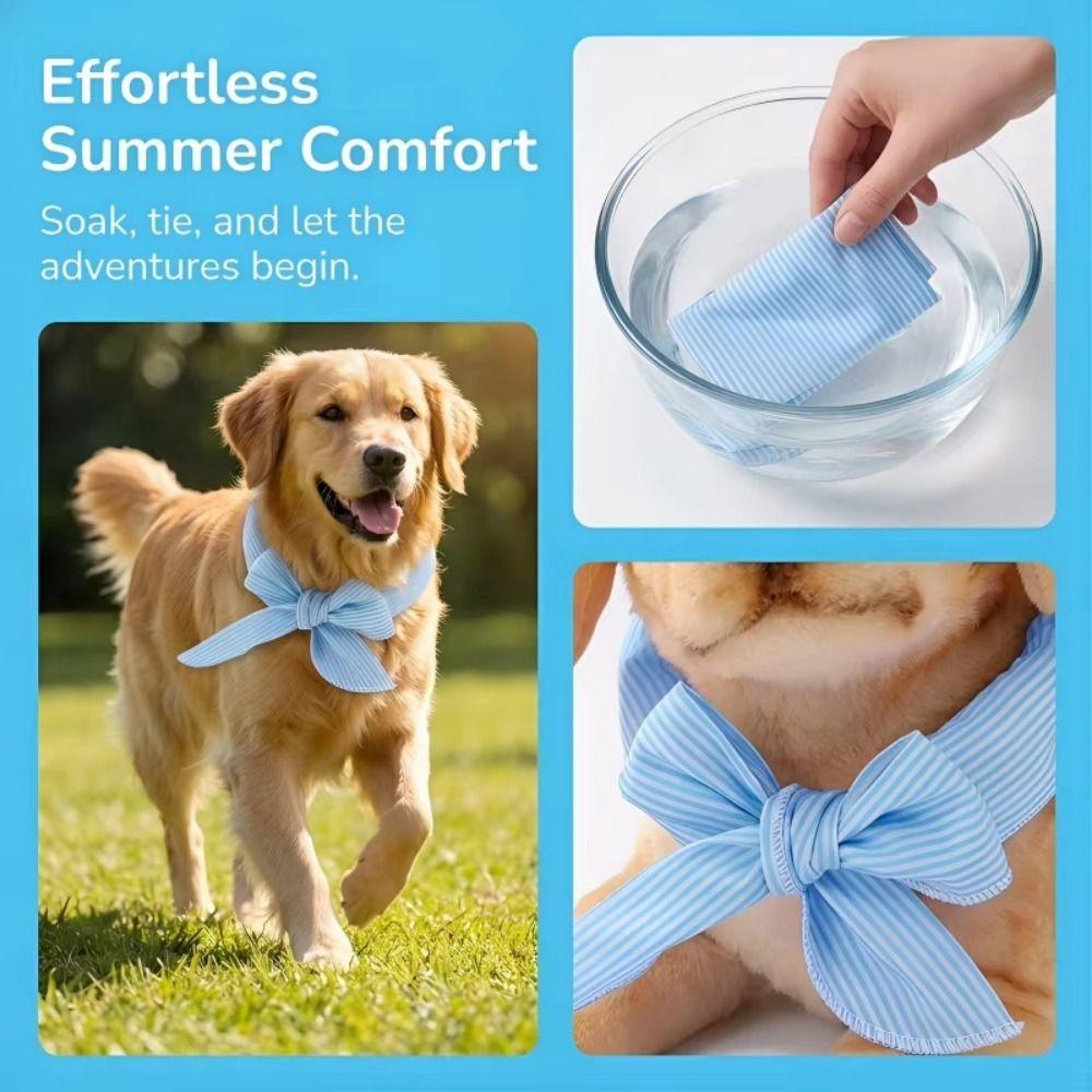 2Pcs Adjustable Dog Cooling Collar Breathable Towel Pet Cool Neck Ring  Outdoor Travel