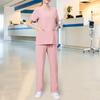 1 Set Beauty Salon Overalls V Neck Work Clothes Solid Color Professional Mid Waist Spa Uniform Suit Daily Use