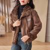 Меховая интегрированная куртка женская зимняя в зарубежном стиле с продвинутым чувством, утолщенная теплая, для мамы, омолаживающая кожаная куртка