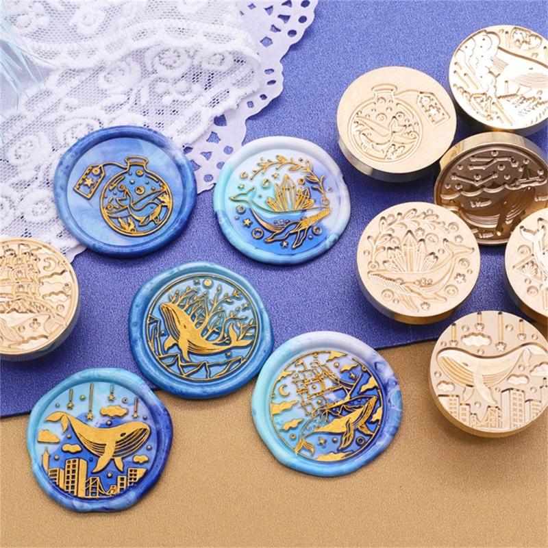 Голова восковой печати «Морское существо», Голова восковой печати из серии «Океан» для приглашений, писем, конвертов