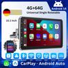 Android 14 10,1-дюймовый универсальный одинарный вращающийся автомобильный радиоприемник Auto Carplay мультимедийный плеер GPS Navi автомобильная стереосистема