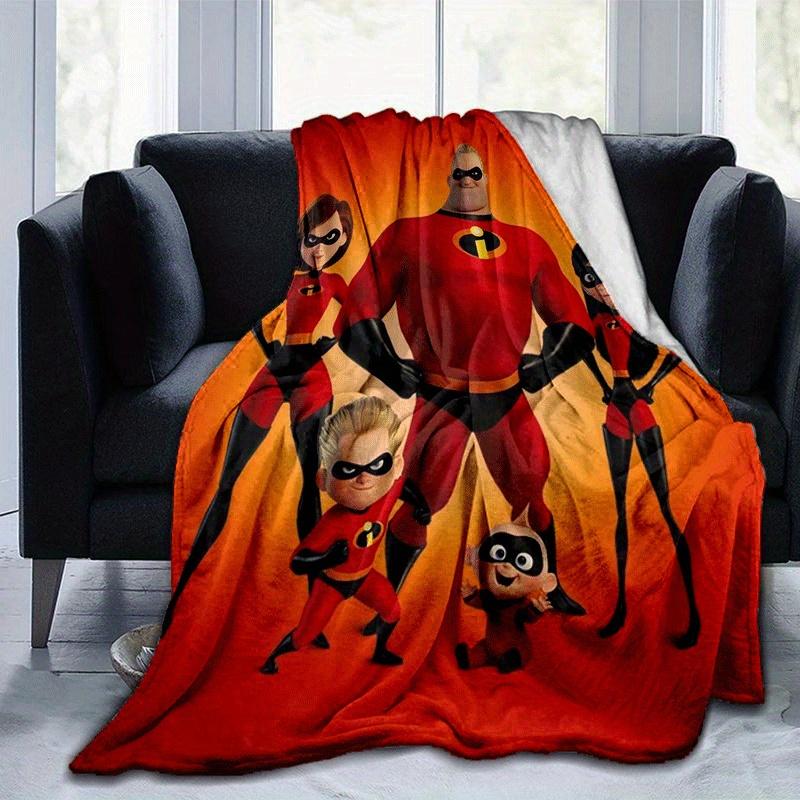 1pc The Increibles Printing Blanket - Soft, All-Season Throw for Living Room, Beroom,Personalize Gift with Aorable Cartoon Esign