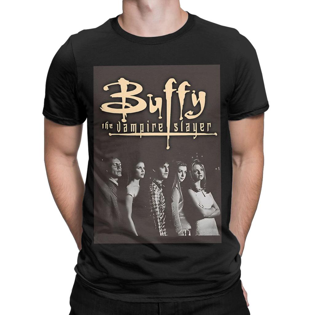 bBuffy The Vampire Slayer black paiting Funny 100 Cotton TShirt Buffy The Vampire Slayer Band Tops Tees For Unisex