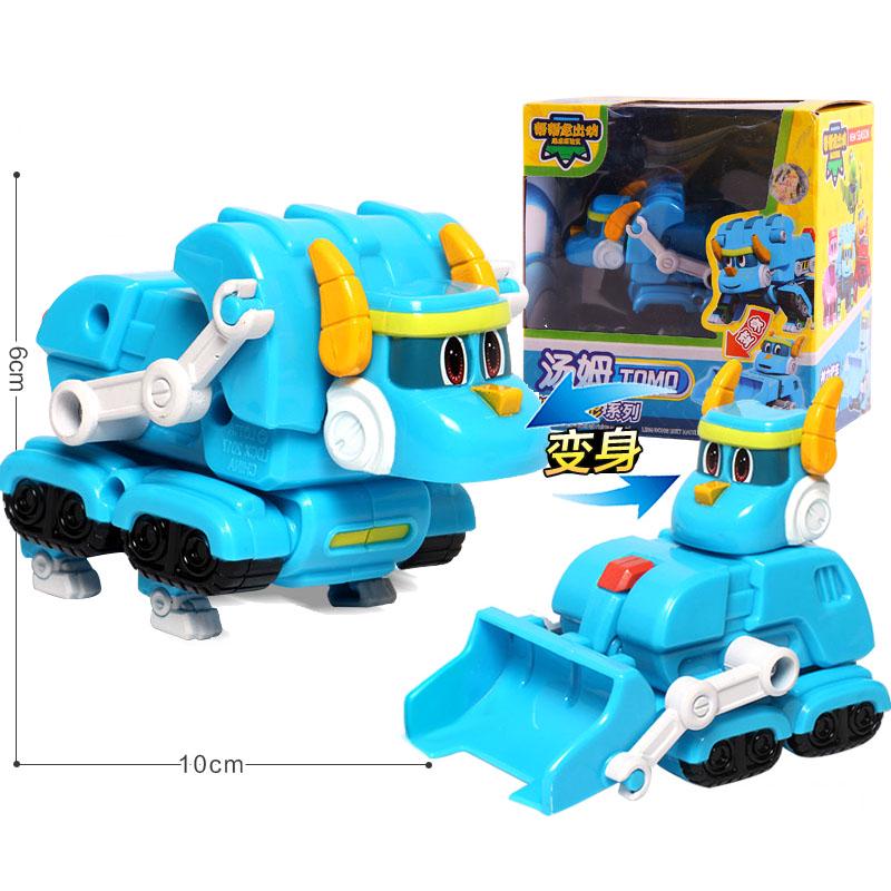 Newest ABS Min Deformation Gogo Dino Action Figures REX Transformation Car Airplane Motorboat Crane Dinosaur Toys for Kids