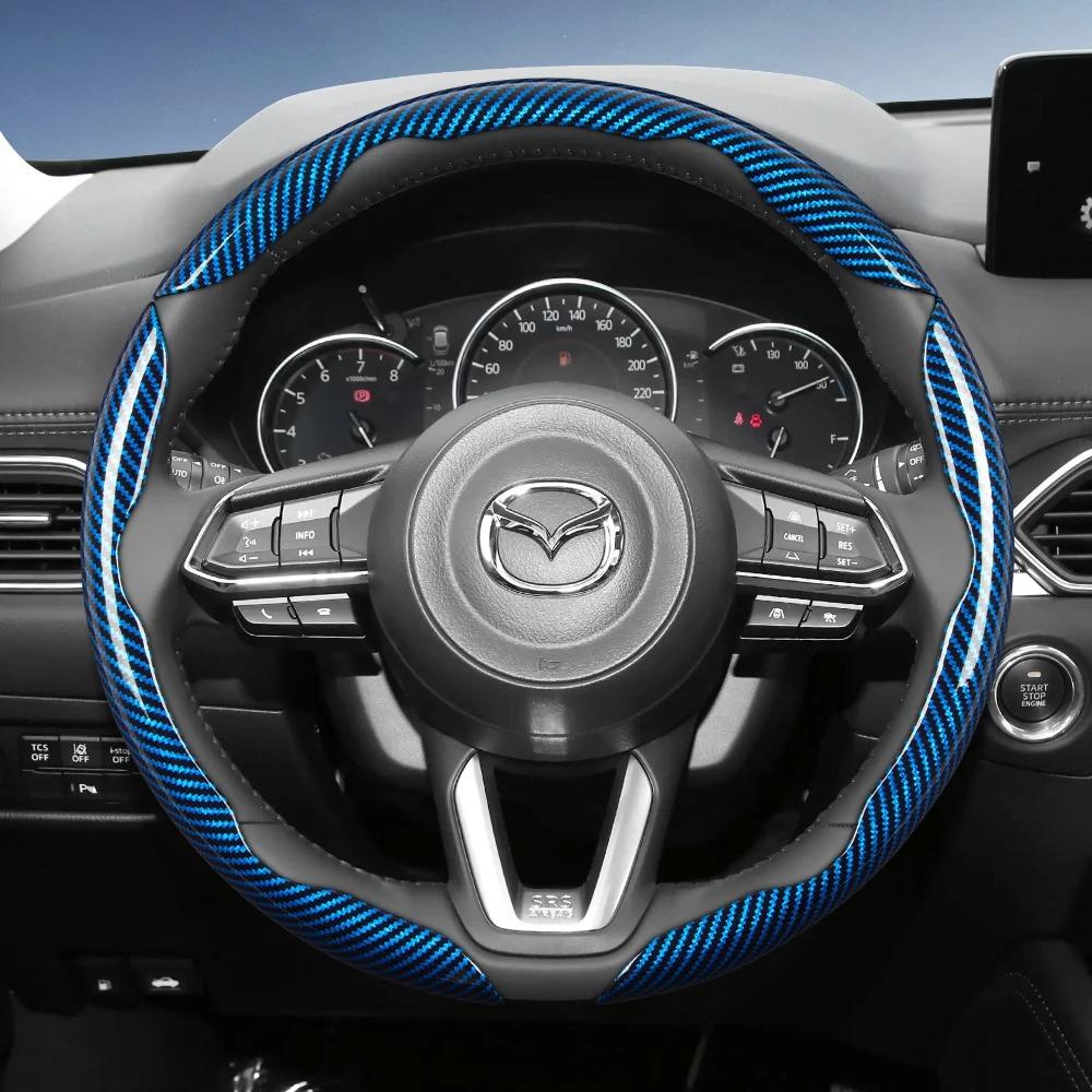 Подходит для Mazda Карбоновая накладка на руль для Cx-5 Cx-30 Mazda3 Cx-50 Cx-90 Mazda2 Cx-60 Cx-3 Mx-5 Bt-50