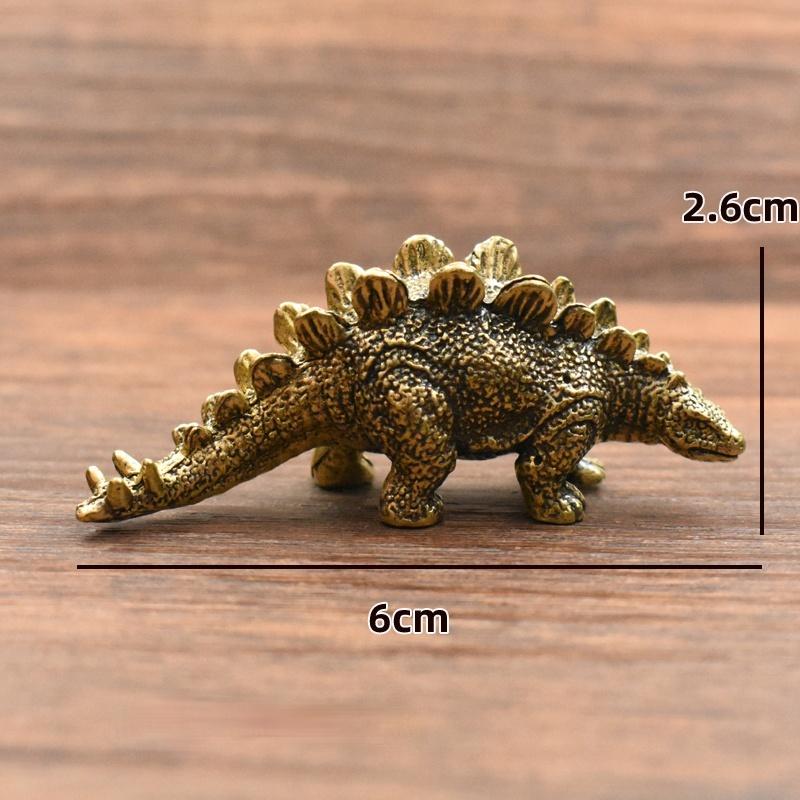 Random Color Antique Brass Dinosaur Figurines Tyrannosaurus Spinosaurus Triceratops Vintage Copper Ornaments Tea Pet Decoration