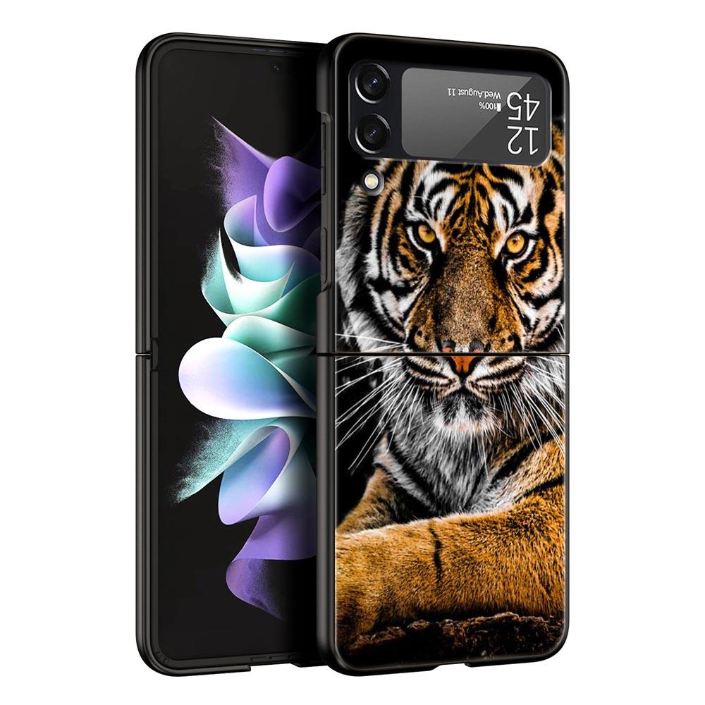 Чехол для телефона Z Flip 4 для Samsung Galaxy Z Flip 3 5G ZFlip3 Flip3 zflip Flip4 Черный Жесткий Чехол Лев Тигр король обезьяна животное Ракушка