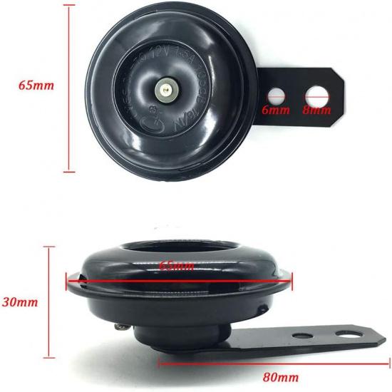 Universal Motorcycle Electric Horns Waterproof Round Loud Speaker 12V 1.5A 105Db Small Horn For Motorcycle