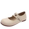 Lucyever Comfortable Soft Sole Women 'S Flats  Autumn Buckle Strap Pu Leather Shoes Woman Round Toe Ballet Flat Shoes Ladies