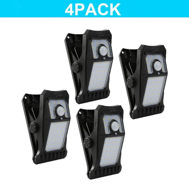 Clip On Solar Lights Outdoor Waterproof Motion Sensor Solar Fence Light with 90 LEDs 3 Modes for Gutter Patio Deck Camping Tent