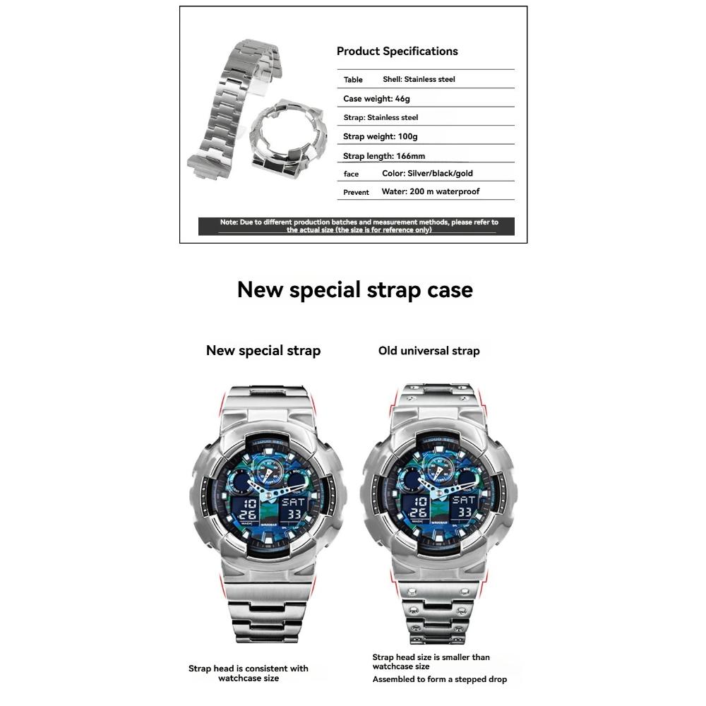 Модификационный Комплект из Нержавеющей Стали Для Casio G-SHOCK Серии GA-110 GA-110GB GA-100 GA-120 Модифицированный Черный Воин Металлический Безель Корпус Ремешок