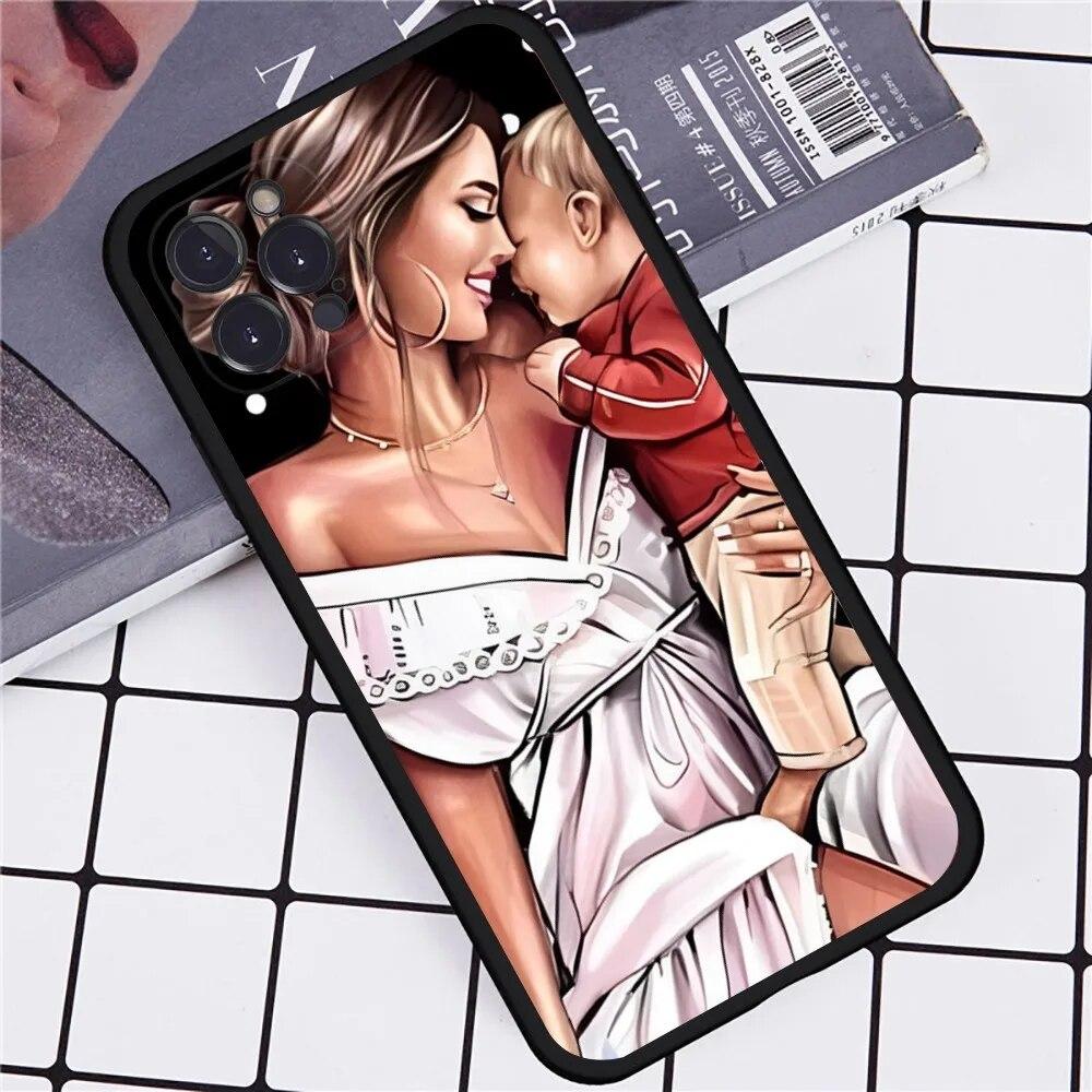 Чехол для телефона «Мама, девочка, сын» для iPhone Samsung Galaxy Redmi Xiaomi Oppo OnePlus Note SA 7 8 9 10 11 12 13 14 20 21 22 23 53 54 Pro Max Plus Ultra