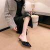 Fashion Women's Summer Baotou Half Slippers 2024 New Wear Non-slip Foreign Fashion High-heeled Sandals  Zapatos De Mujer  Women Shoes