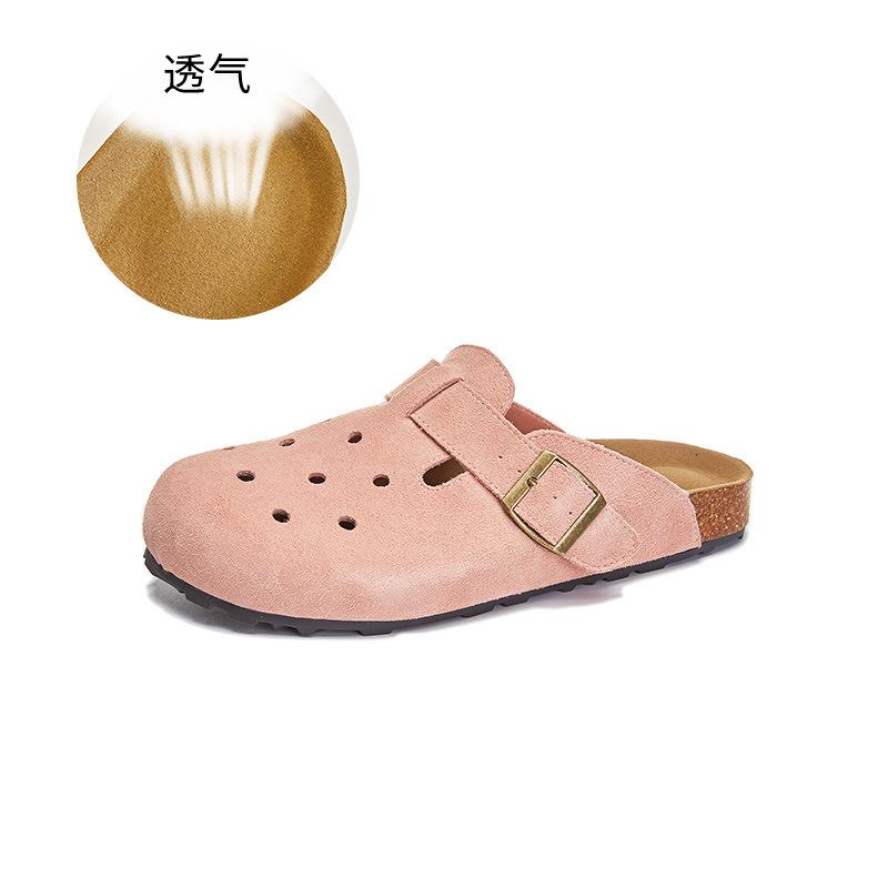 Leather Bag Head Slippers Women's 2025 Summer New Fashion Flat Bottom Half Mop Casual Versatile Sandals Wear Women's Shoes Tide