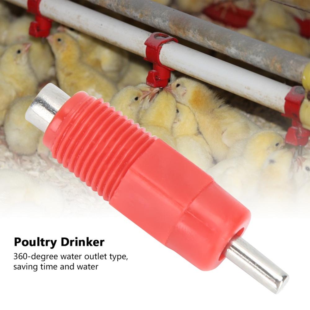 40pcs Plastic Poultry Waterer Red Drinking Nipple Easy Installation Farming Accessories Large Scale