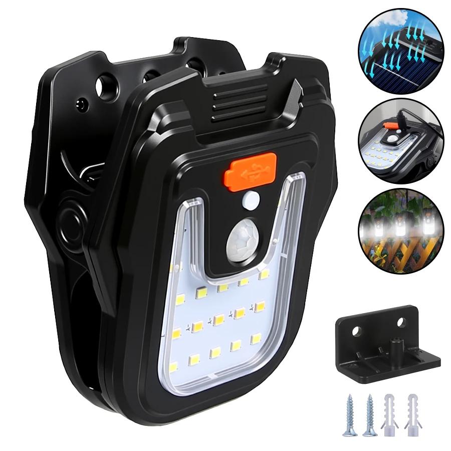 9900Лм Солнечные Садовые Уличные Фонари Клипсовый Свет Датчик Движения Водонепроницаемый Кемпинговый Фонарь Перезаряжаемый для Ландшафтного Садового Украшения