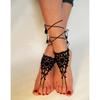 Crochet Barefoot Sandals, Anklet Barefoot Sandles, Foot Jewelry, Steampunk, Lace, Black