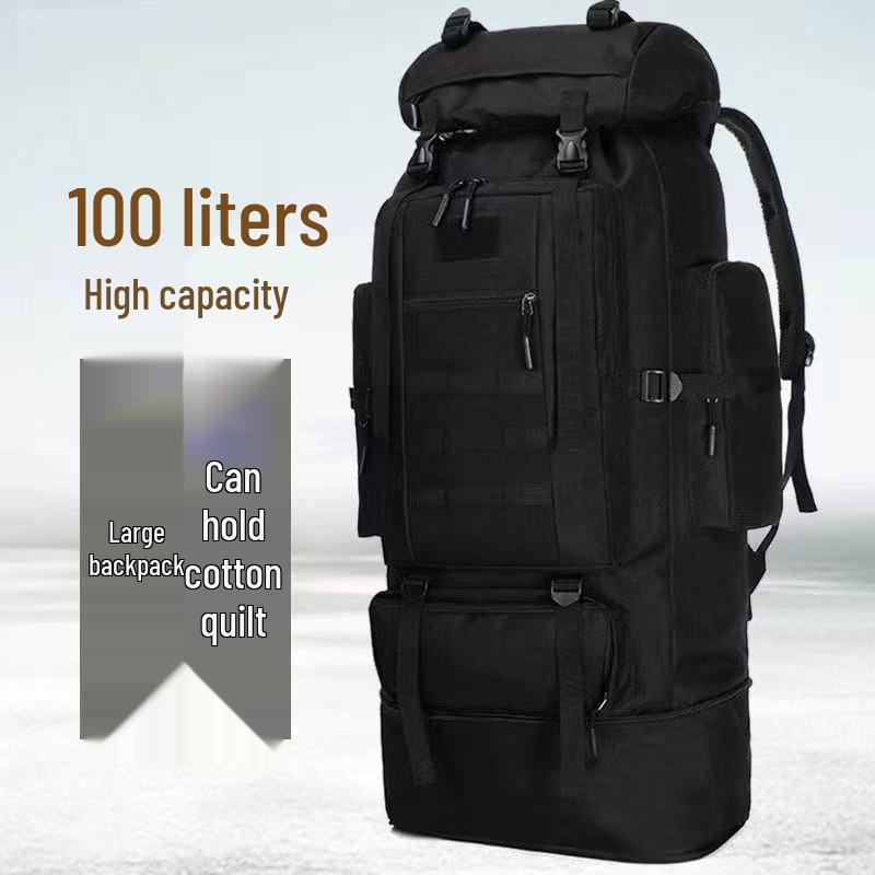 100L Expandable Mountaineering Backpack - Waterproof, Breathable Hiking Rucksack for Men & Women