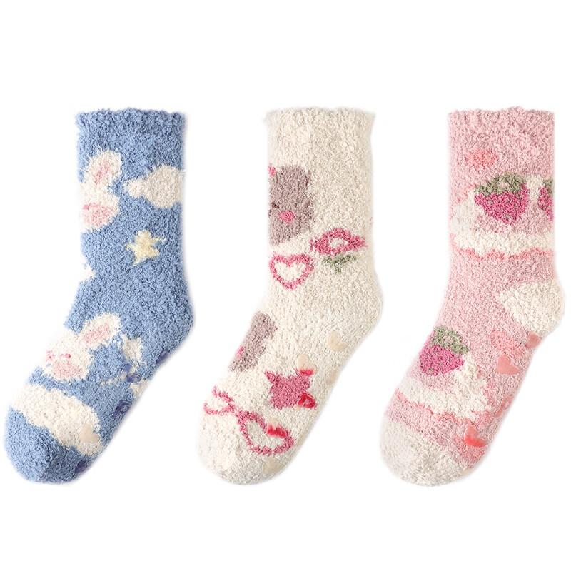 PRIMEET Thick Socks for Women, Winter Coral Fleece Autumn And Winter Maternity Long Socks, Plush Warm Home Fleece Thickened Sleep Floor Socks